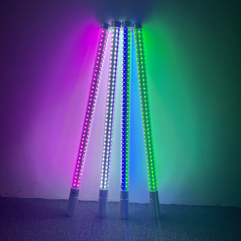 60cm Rechargeable LED Light Strobe Baton Nightclub Bar Dance Wands Aluminum Alloy Handheld Flashing Sticks For party