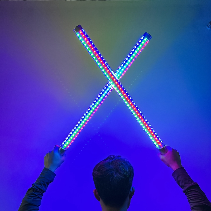 60cm Rechargeable LED Light Strobe Baton Nightclub Bar Dance Wands Aluminum Alloy Handheld Flashing Sticks For party