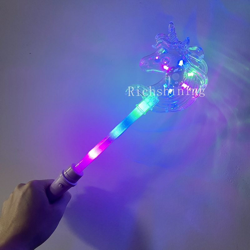 2023 New Led Party Stick Unicorn Butterfly Star Magic RGB Flashing Wand Cheer Up Fairy Stick For Concert  Party Event