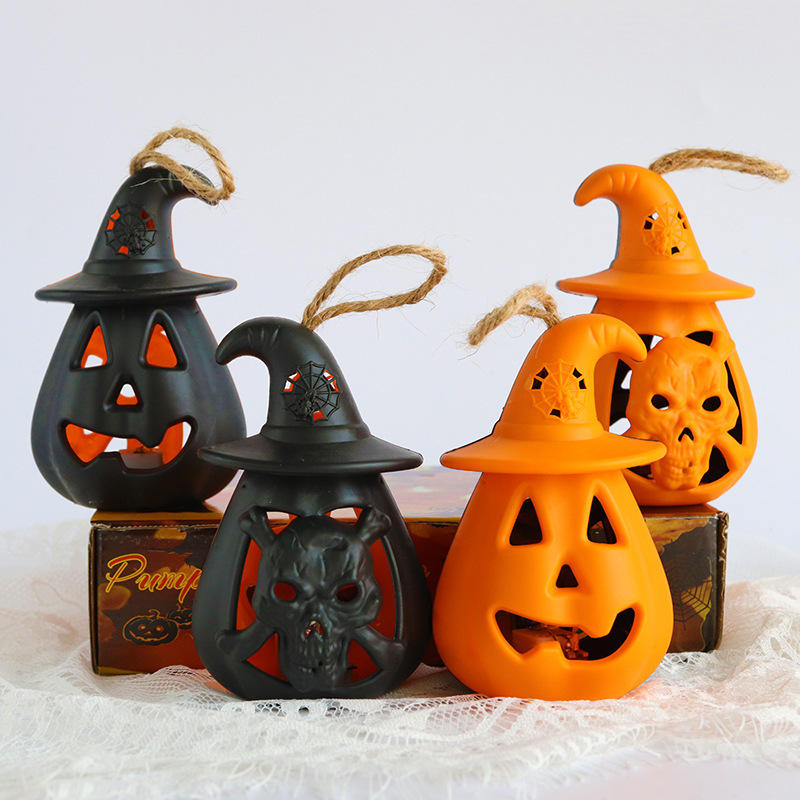 Halloween Party Decoration Supplies LED Pumpkin Skeleton Electronic Candle Lantern