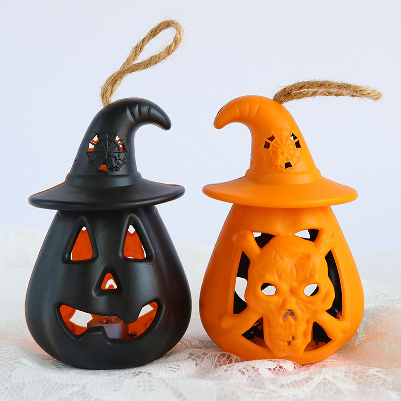 Halloween Party Decoration Supplies LED Pumpkin Skeleton Electronic Candle Lantern