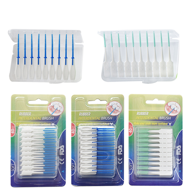 rubber dental toothpicks Soft Cleaning Tool interdental soft rubber brush dental sticks rubber interdental brush toothpick