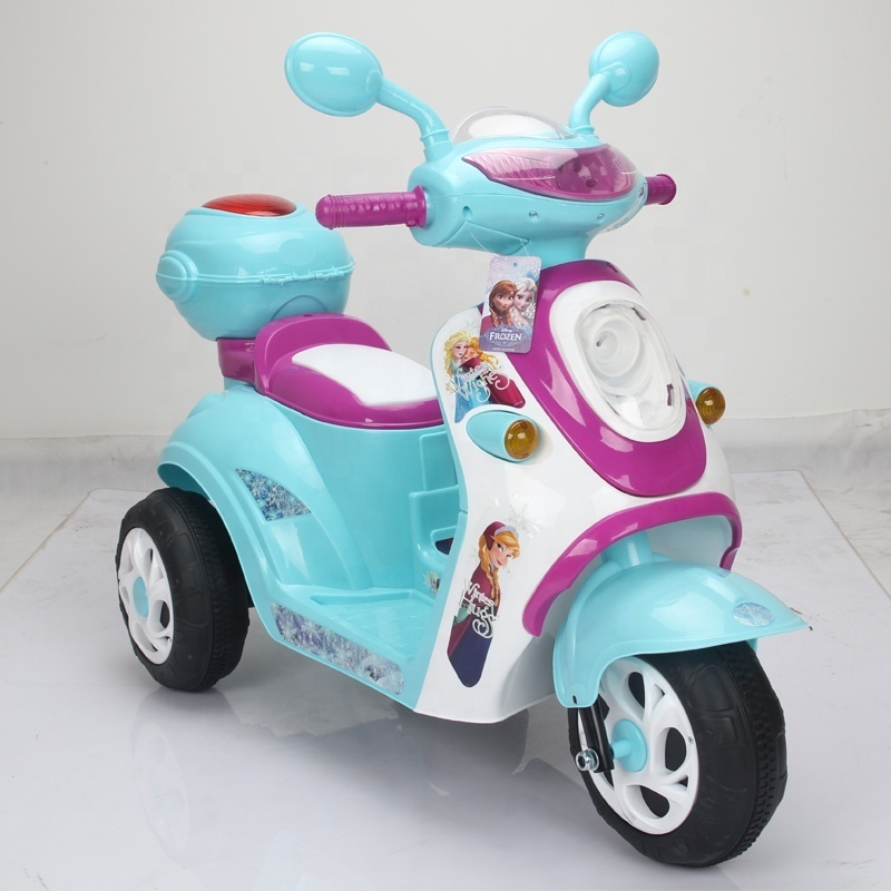 Snow Queen Pink Electric car Three wheels Kids Motorcycle for girls