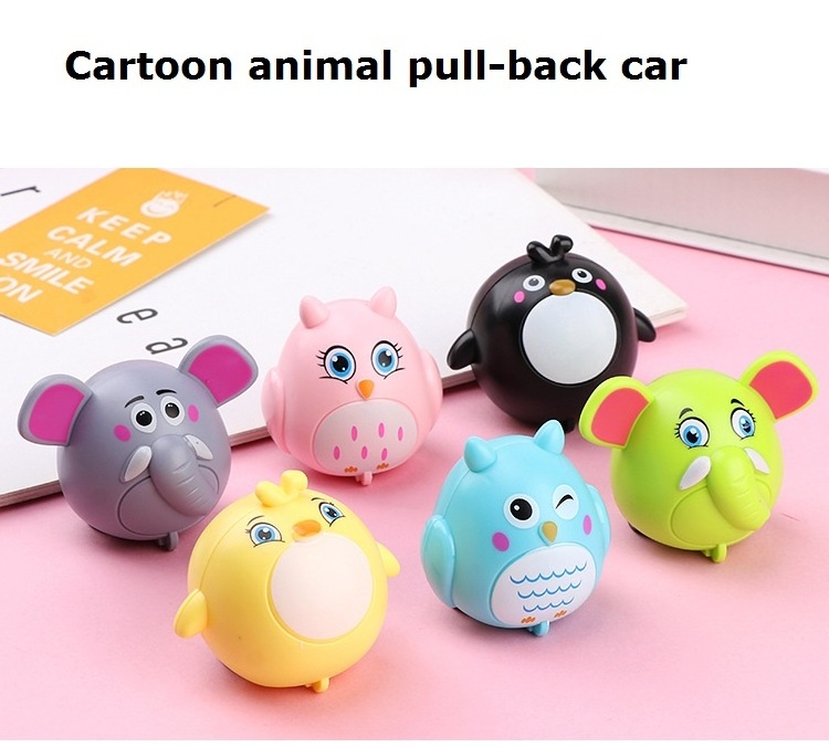 Kids Mini Cute Car Toy Cartoon Animals Model Diecast Pull Back Cars