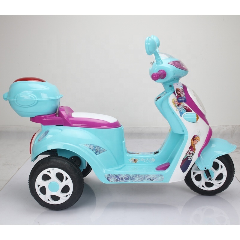 Snow Queen Pink Electric car Three wheels Kids Motorcycle for girls