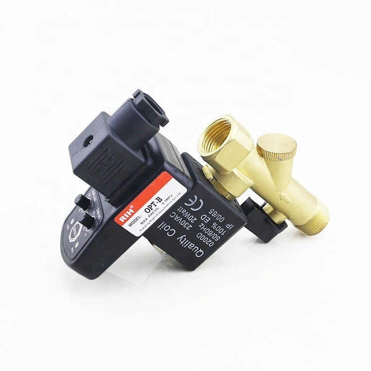 OPT Series auto automatic brass electronic water drain valve with mechanical solenoid valve pneumatic timer