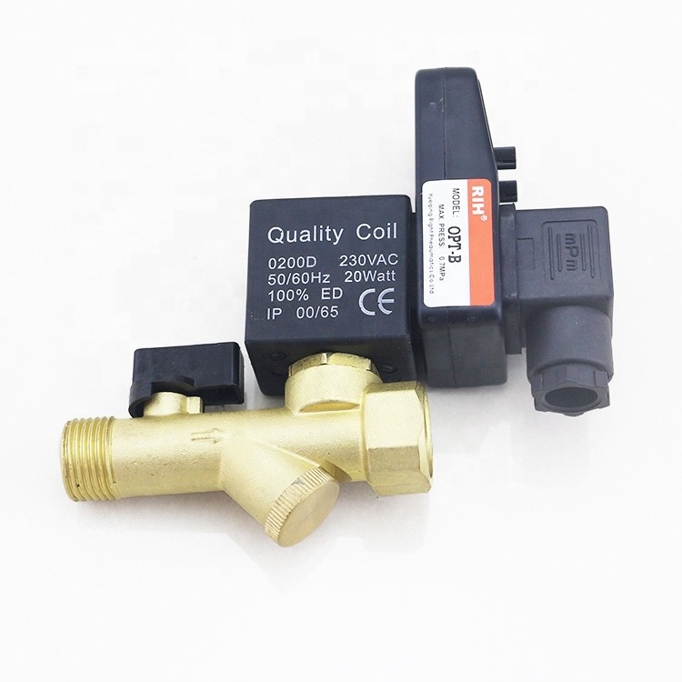 OPT Series auto automatic brass electronic water drain valve with mechanical solenoid valve pneumatic timer