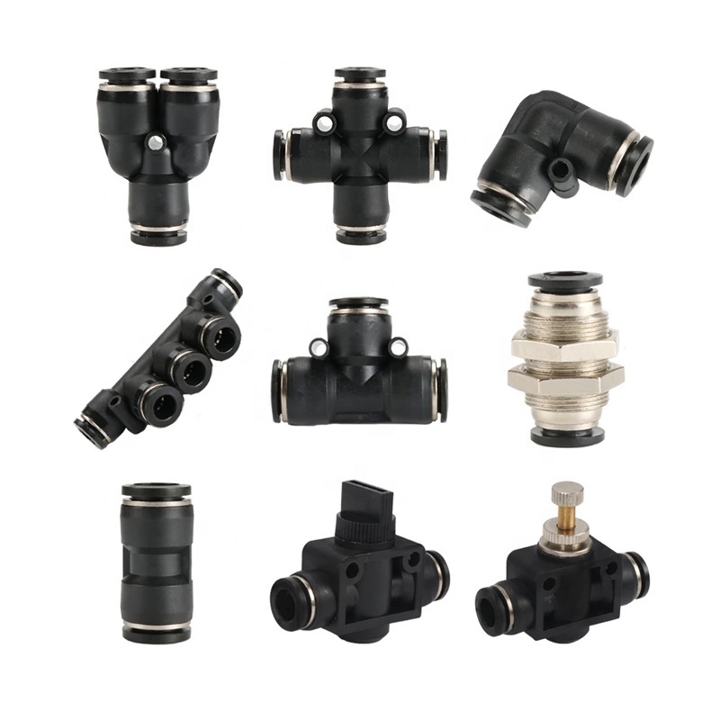 BSP plastic body pneumatic tube fittings manufacture China manufacturer,push to connect air fitting pneumat cylinder connectors