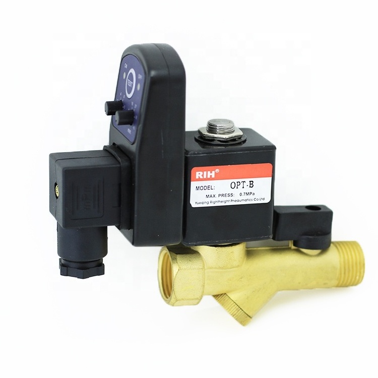 OPT Series auto automatic brass electronic water drain valve with mechanical solenoid valve pneumatic timer