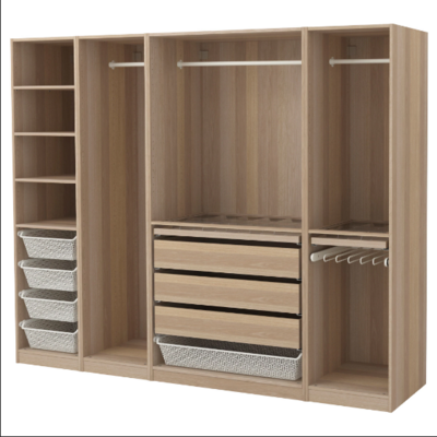 modern wooden bedroom closet open style storage closet drawer clothes wardrobe