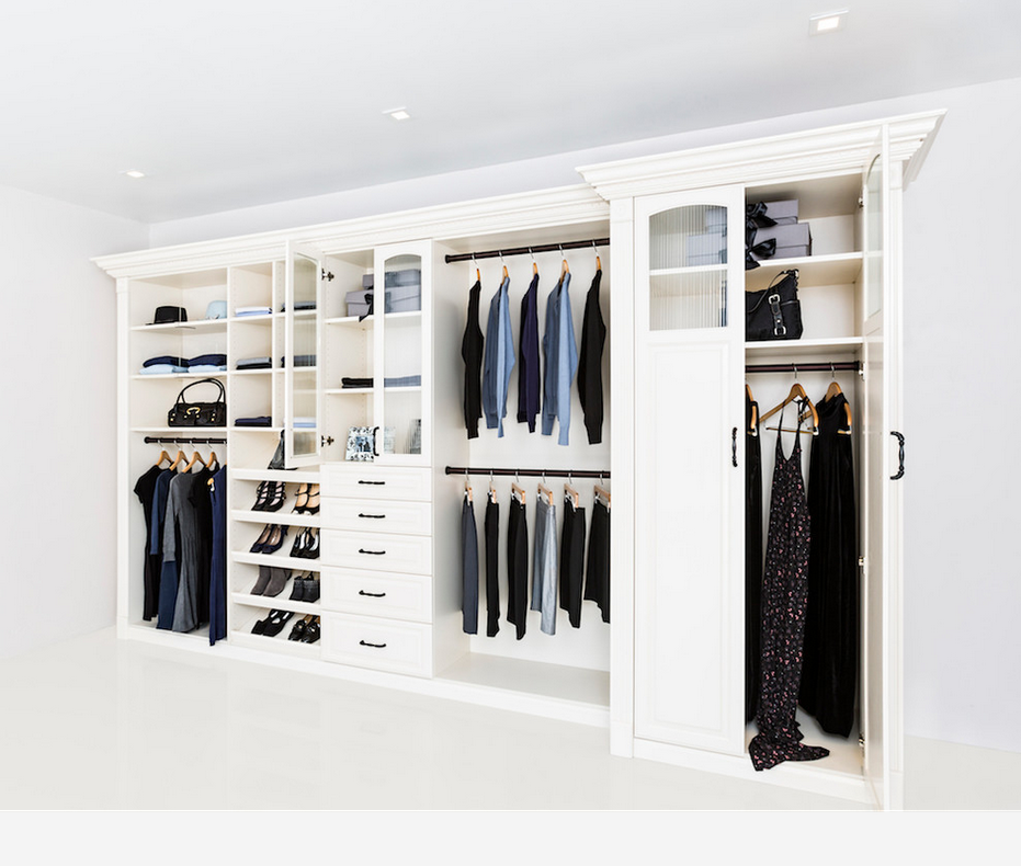 Fashion Wooden Walk-in Storage Clothing Wardrobe Locker With Drawer and Shoes Cabinet