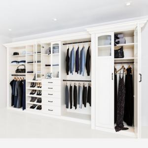 Fashion Wooden Walk-in Storage Clothing Wardrobe Locker With Drawer and Shoes Cabinet