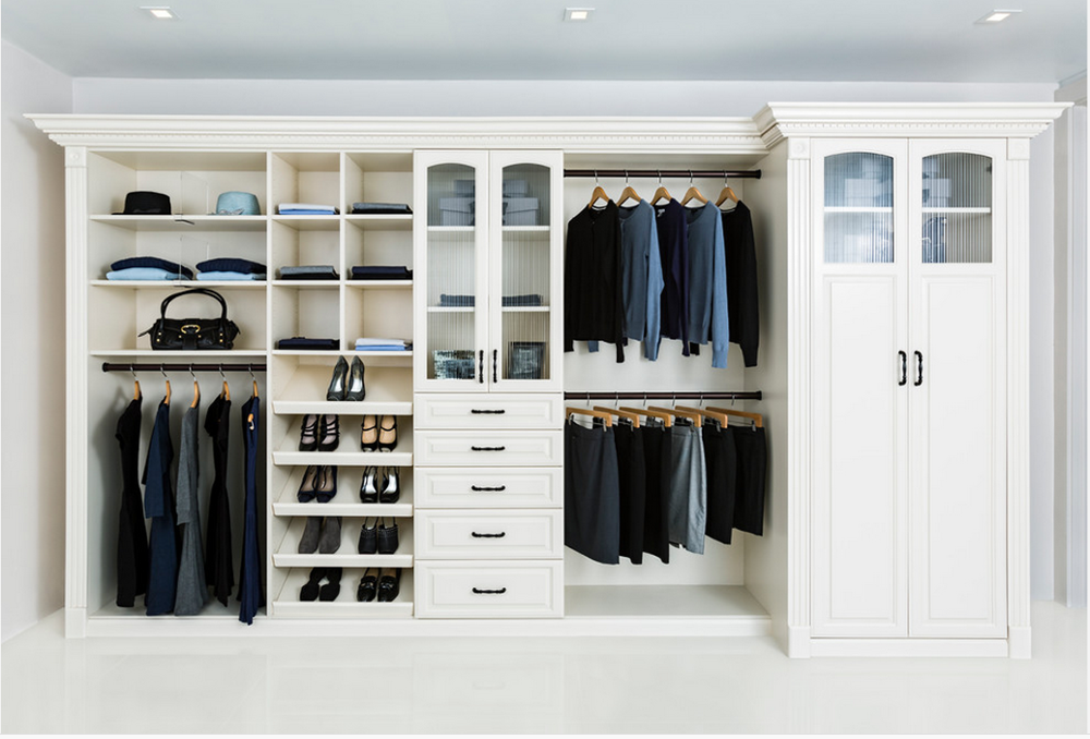 Fashion Wooden Walk-in Storage Clothing Wardrobe Locker With Drawer and Shoes Cabinet