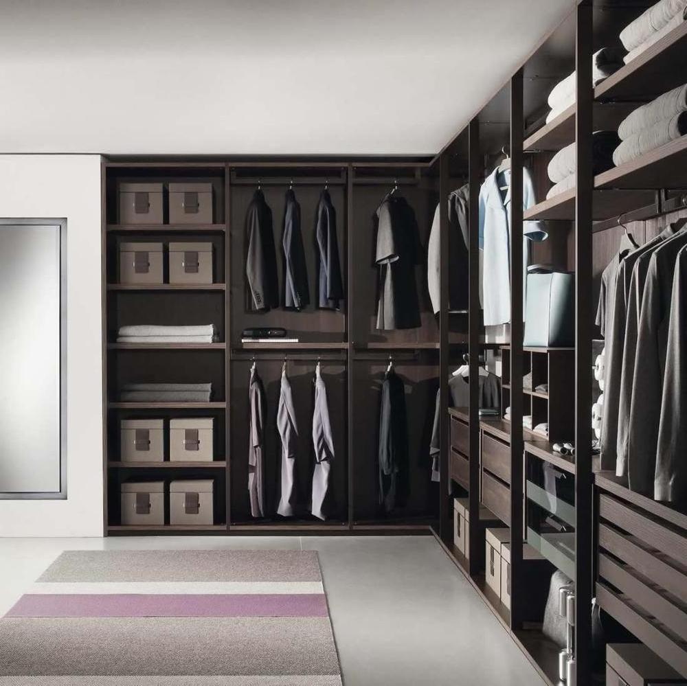 modern wooden bedroom closet open style storage closet drawer clothes wardrobe