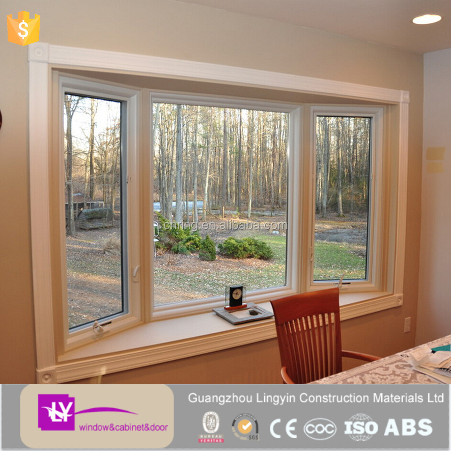 Latest 3 panel triple upvc casement bay window hot sale