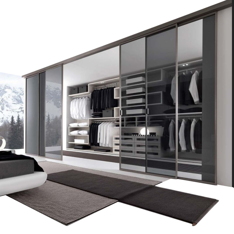 modern bedroom design aluminum glass door wardrobe,custom walk in closet