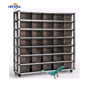 Reptile Rack system Small Python Boa Reptile plastic pp breeding box tubs System Lizard rack With Tubes And Wheels