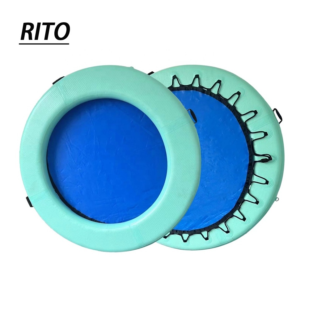 Heavy Duty River Lake Tanning Pool Lounger Float Island Platform Pad Mat Party Round Floating Ring Inflatable Water Hammock