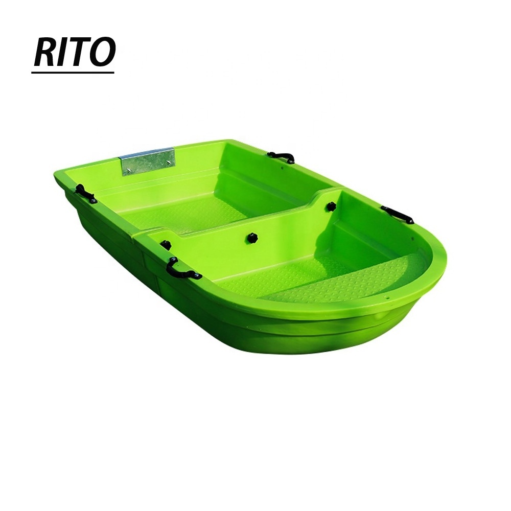 2 pieces small motor drive stackable recreational PE kayak plastic fishing boat for sale