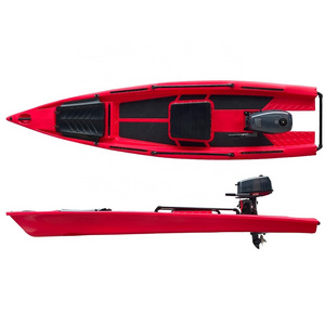 OEM Rito Plastic kajak single skiff boat solo kayak sit on top fishing kayak with electric motor canoe fast speed