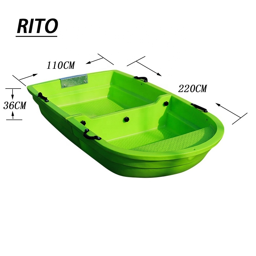 2 pieces small motor drive stackable recreational PE kayak plastic fishing boat for sale