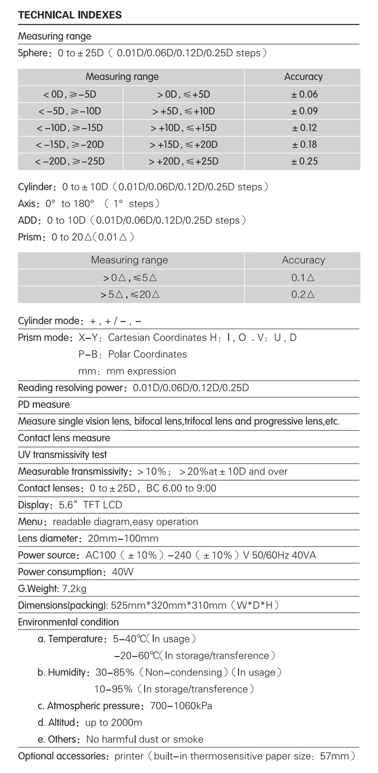 Chinese Factory optical auto lens meter digital lensometer COT-L800 Optical Instruments Lensometro Digital Lensometer COT-L800