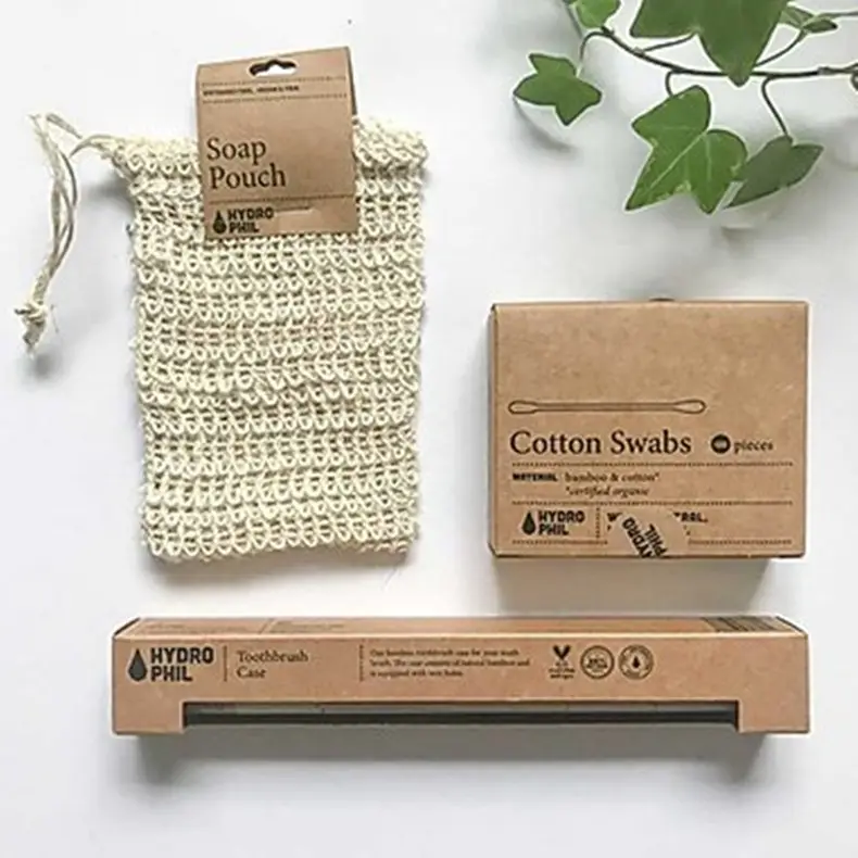 Eco Friendly Zero Waste Crochet Jute Hemp Saver Natural Cotton Drawstring Mesh Bag Exfoliating Sisal Soap Pouch Bag