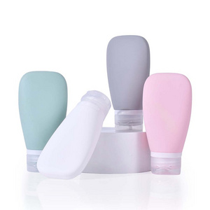 New arrival travel 30ml 60ml 90ml pink silicone facial cream shampoo tube conditioner silica gel squeeze tube with flip lid