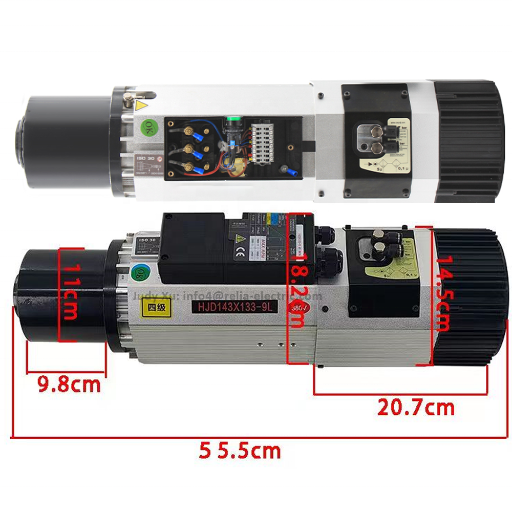 Automatic Tool Change Spindle 9.0kw ATC Spindle ISO30 380v Air-Cooled Manual Tool Change Spindle Motor Used For Wood Carving