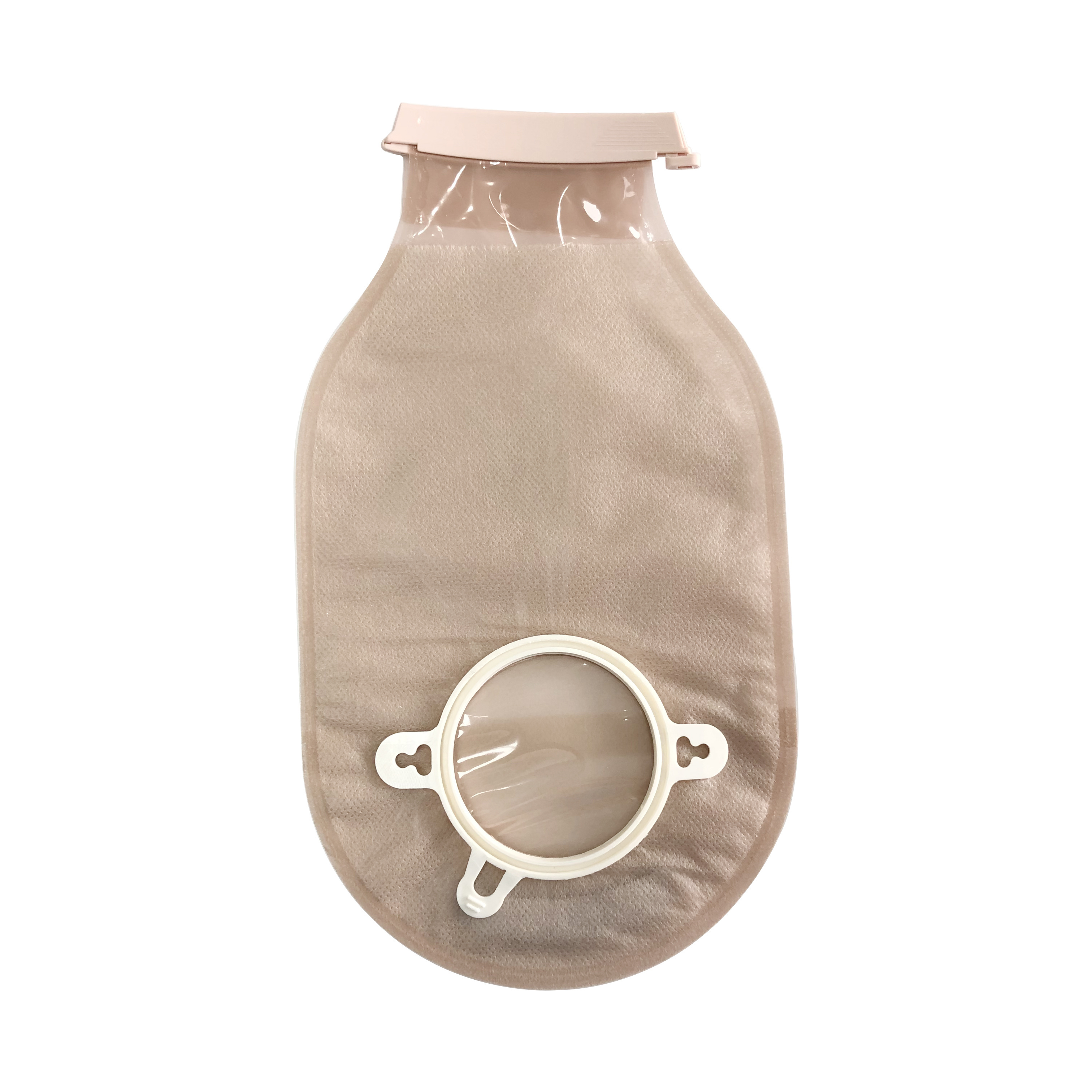 Good Quality Medical  Adhesive Beige Color Different Cut Size Drainable Urostomy Stoma Bag With Clip