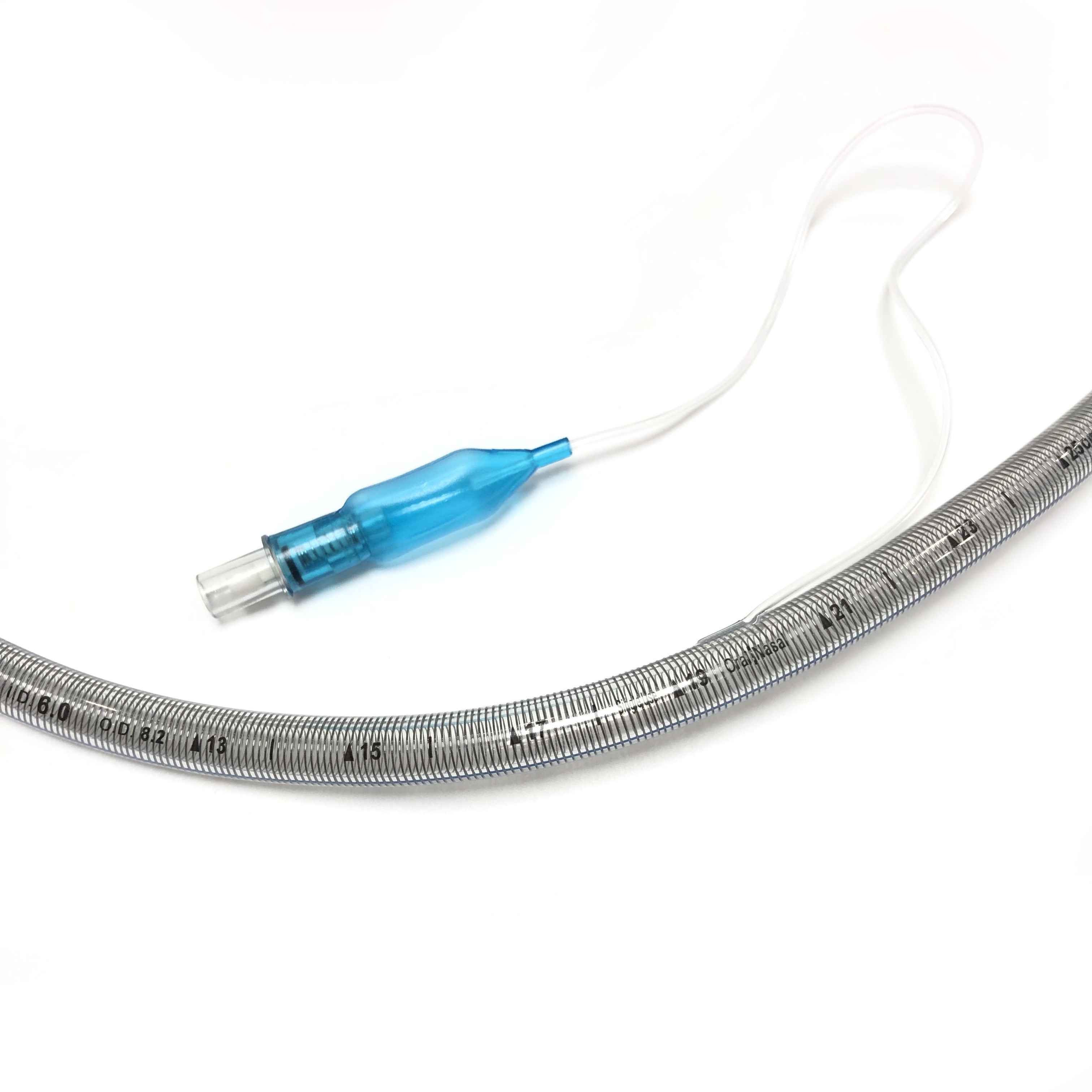 Medical Oral Nasal Wire Pvc High Volume  Soft Rounded Tip Transparent Curved Reinforced Endotracheal Intubation Tube