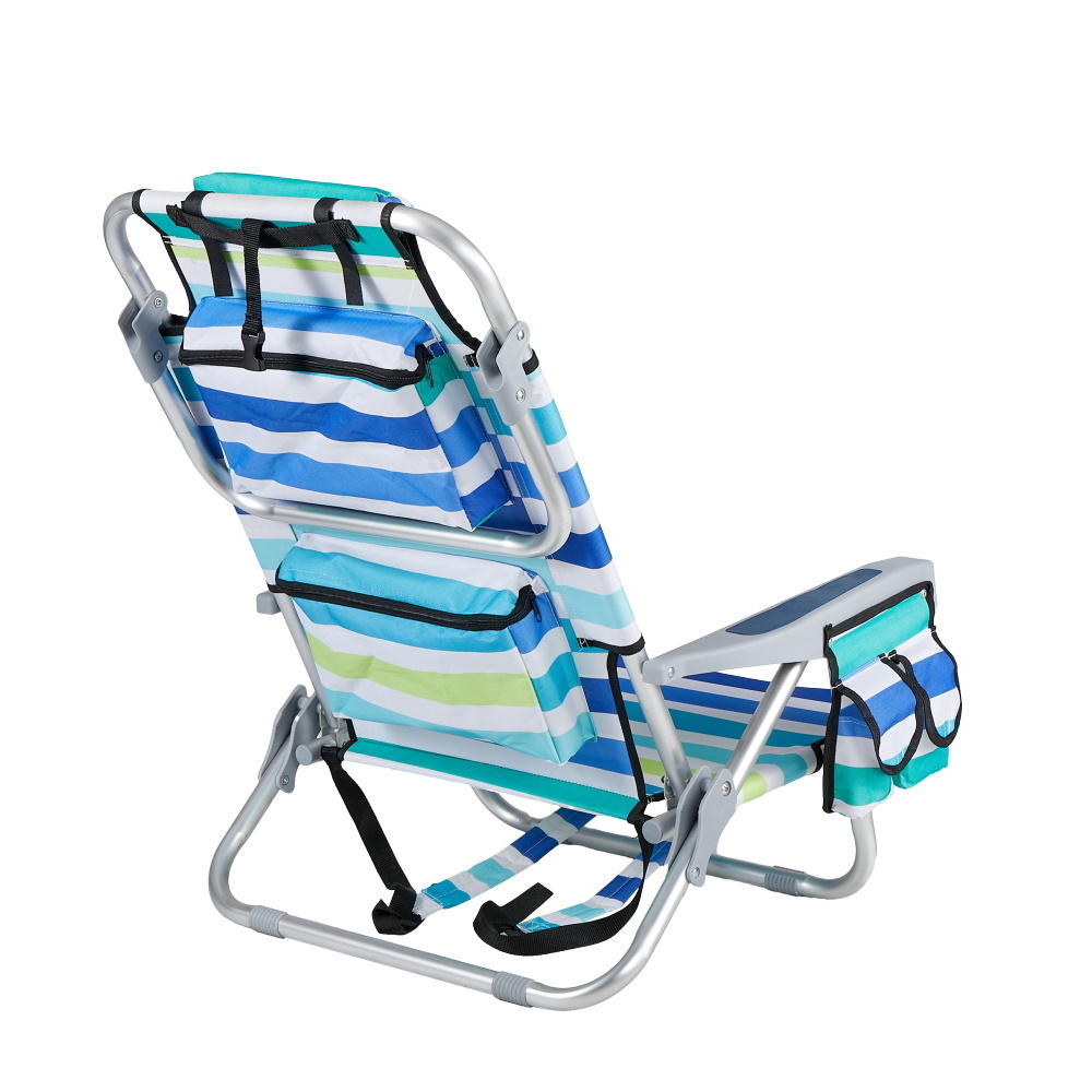 Adjustable Lounge Lay Flat Folding Backpack Beach Chair