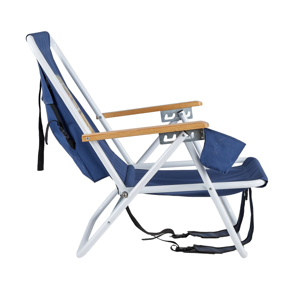 Custom Printed Adjustable Back Reclining Lounge Camping Folding Sea Beach Chairs