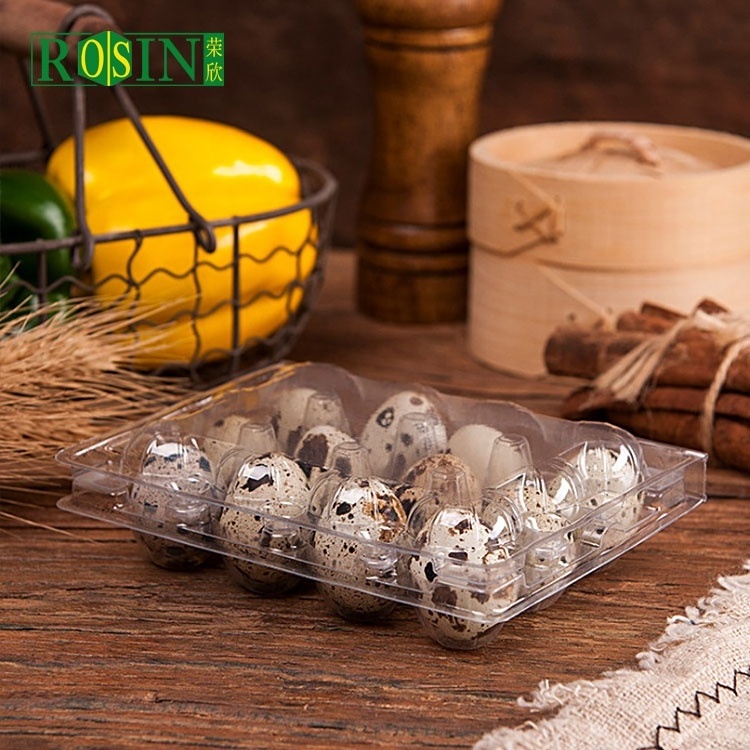 18 24 30 Holes PET Clear Rectangular Plastic Blister Quail Egg Tray Disposable Egg Tray Box Quail Egg Case Packaging with Lid