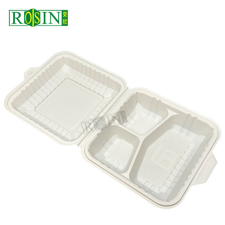 Customized 3 4 Compartment PP Food Grade Corn Starch Biodegradable Food Container Disposable Lunch Box