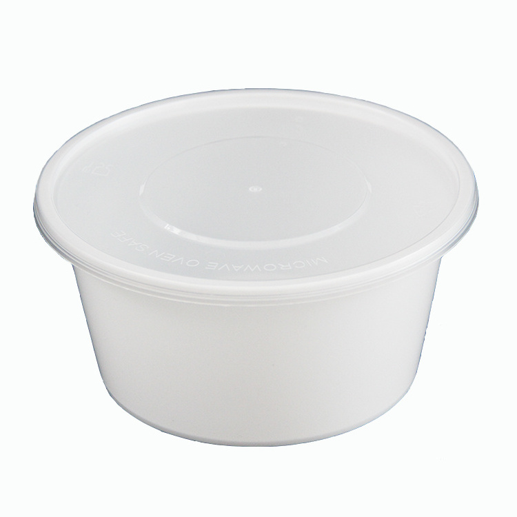 Eco Friendly PP Fast Food Bowl Disposable Round Takeaway Plastic  ramen bowl takeout with separator Soup Bowl With Plastic Lid