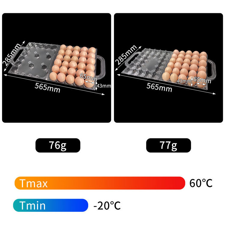 30 pack PET plastic clear duck goose quail egg tray molds egg chicken box with handle for sale