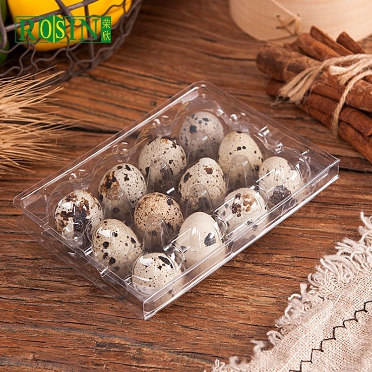 18 24 30 Holes PET Clear Rectangular Plastic Blister Quail Egg Tray Disposable Egg Tray Box Quail Egg Case Packaging with Lid