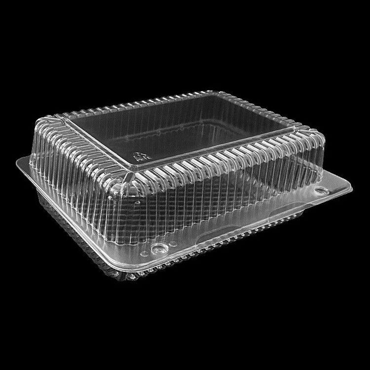 Wholesale hinge clam shell plastic transparent food packaging containers for fruit Vegetables salad packaging box