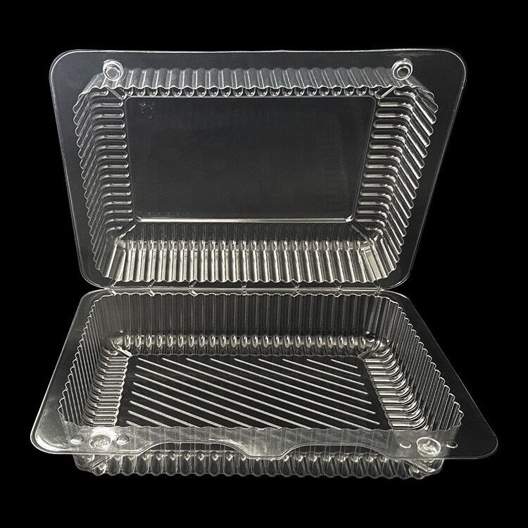 Wholesale hinge clam shell plastic transparent food packaging containers for fruit Vegetables salad packaging box