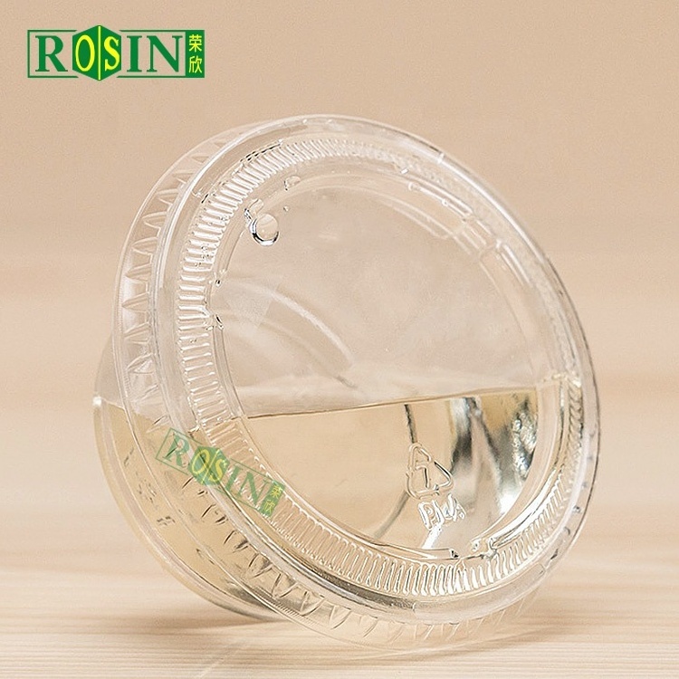 2oz 4oz PLA Biodegradable Clear Disposable Plastic Restaurant  Takeaway Sauce Cup Small Food Container With Hinge Lid