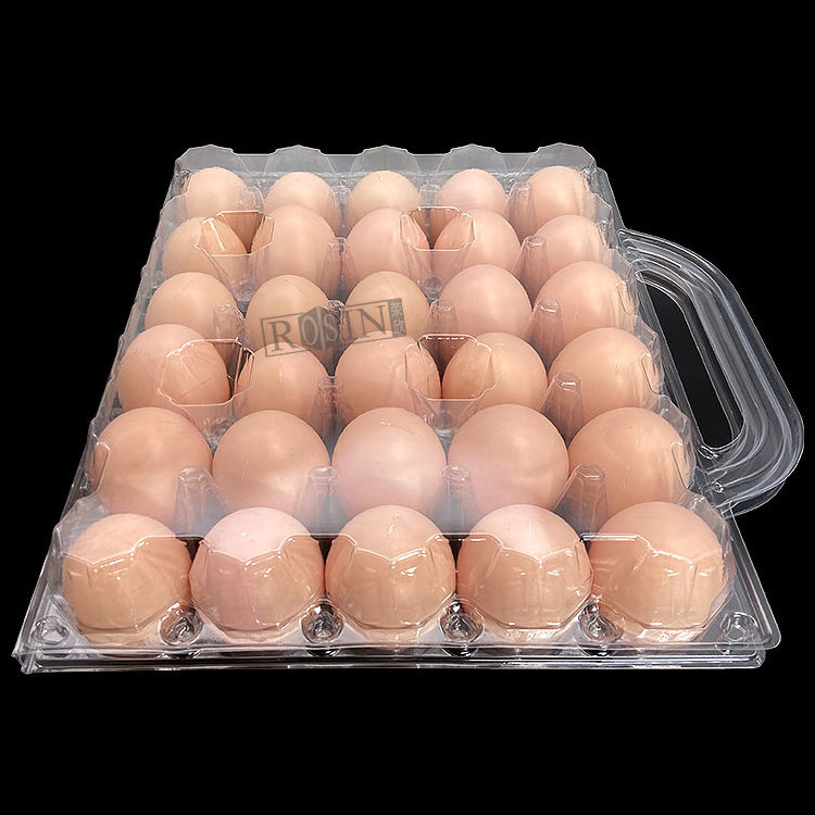 30 pack PET plastic clear duck goose quail egg tray molds egg chicken box with handle for sale