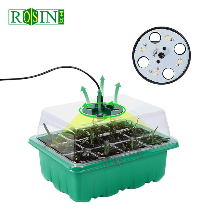 Custom 12 Cell Germination Seedling Starter Tray Kit Blister Garden  Nursery Plant Seed Planting Tray with Dome Grow Lights