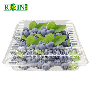 custom pet 125g 250g 500g Plastic fruit packaging clear box fruit berry strawberry clamshell container with holes