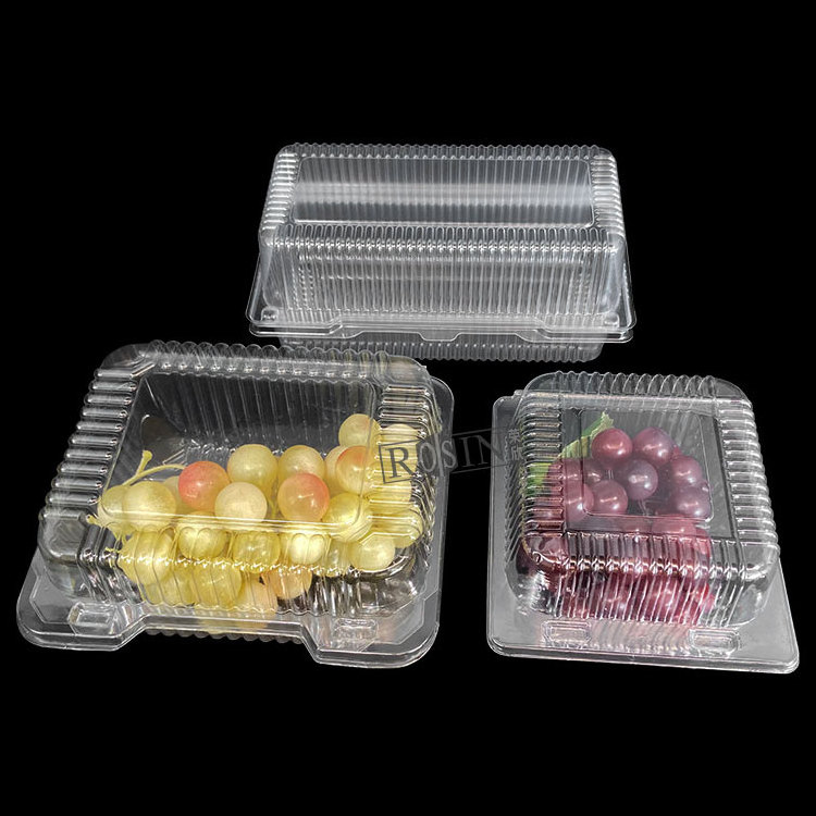 Custom 250g blister disposable clear plastic packing berry strawberry blueberry clamshell box fruit packaging container