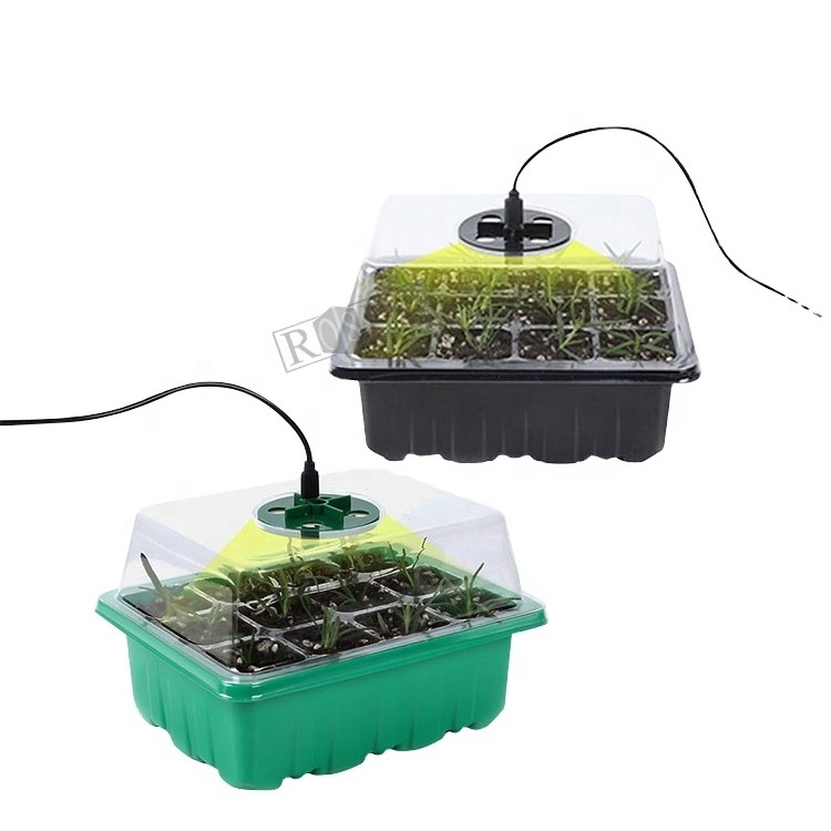 Custom 12 Cell Germination Seedling Starter Tray Kit Blister Garden  Nursery Plant Seed Planting Tray with Dome Grow Lights