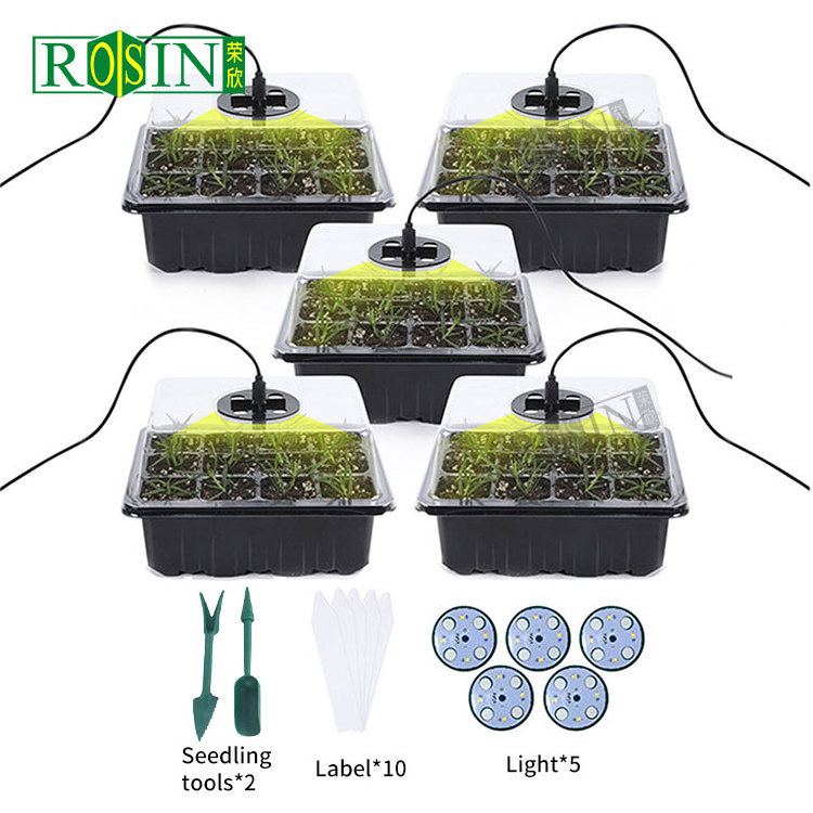 Custom 12 Cell Germination Seedling Starter Tray Kit Blister Garden  Nursery Plant Seed Planting Tray with Dome Grow Lights