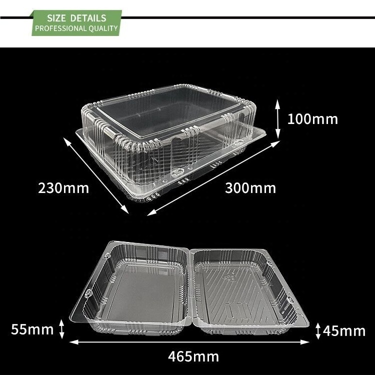 Wholesale hinge clam shell plastic transparent food packaging containers for fruit Vegetables salad packaging box