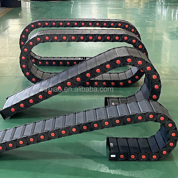 Black Color CNC plastic Crane cable carrier Flexible Nylon PA66 Cable energy chain drag chain