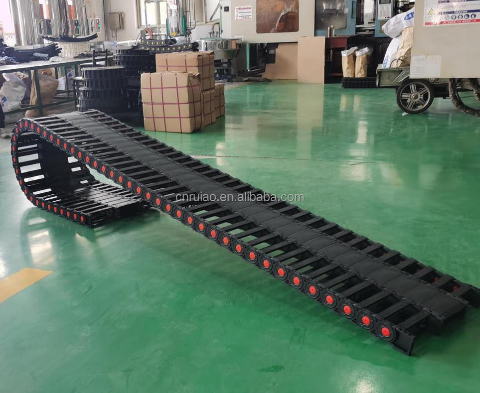 Black Color CNC plastic Crane cable carrier Flexible Nylon PA66 Cable energy chain drag chain